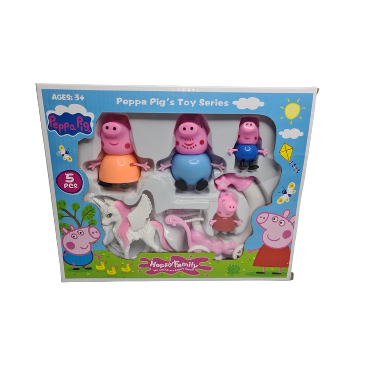 Set de joaca Familia Peppa, cu accesorii incluse, din plastic