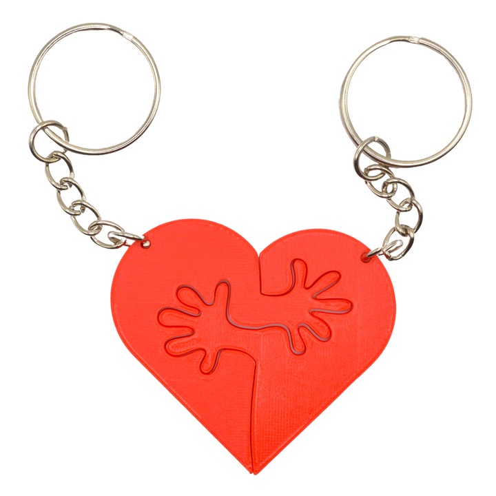 Set 2 Brelocuri Inima imbratisata