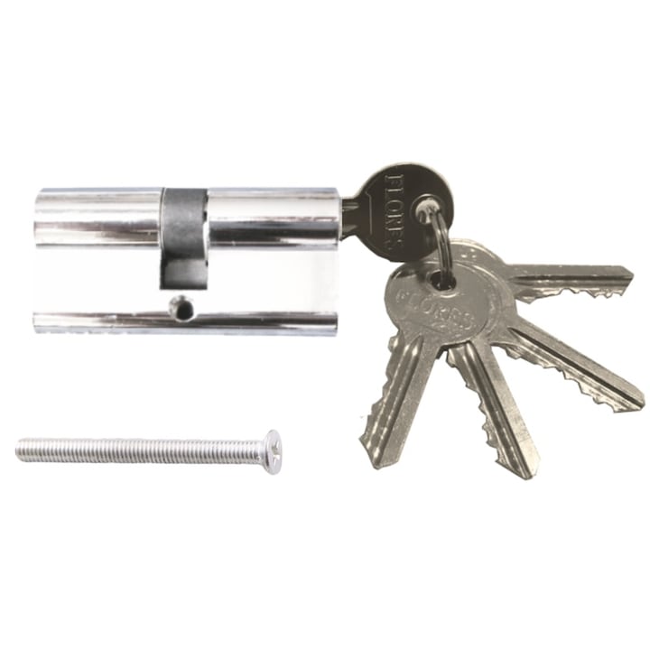 Krómozott ajtókilincs, 60 mm, 5 kulccsal