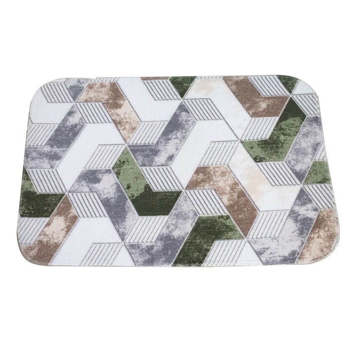 Covor RNova 12,50x80,100% poliester, inaltime plus 6 mm, gramaj 800 g/mp, antialunecare, geometric