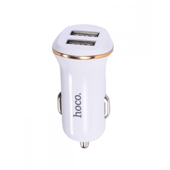 Incarcator auto, Hoco, Z1, 1.5 A, cablu micro USB, alb Incarcator auto, Hoco, Z1, 1.5 A, cablu micro USB, alb