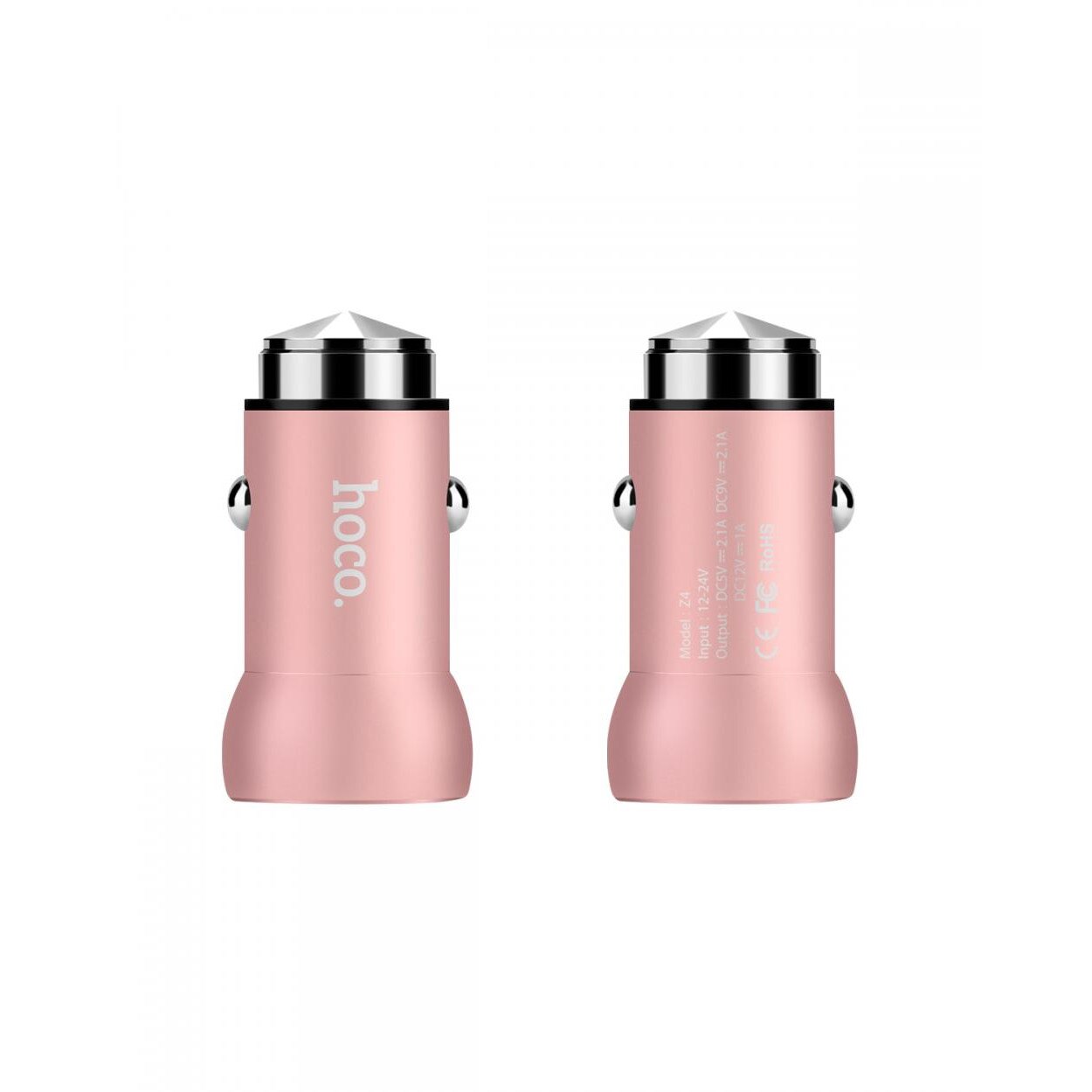 Incarcator auto, Hoco, Z4, 2.1 A, rose gold