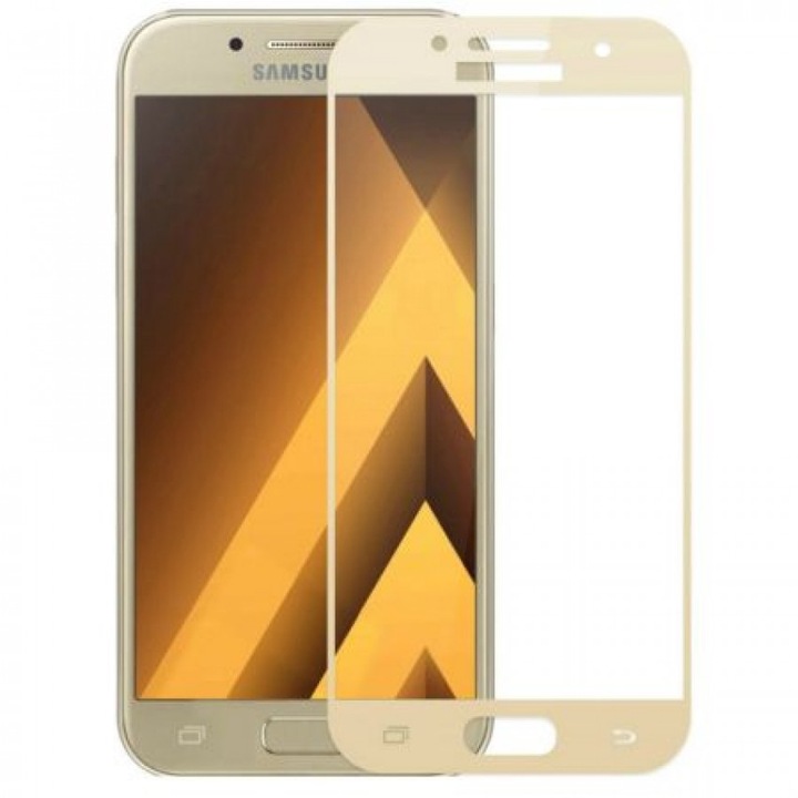 Folie de protectie Tellur, Tempered Glass Full Frame pentru Samsung A3 2017, Gold