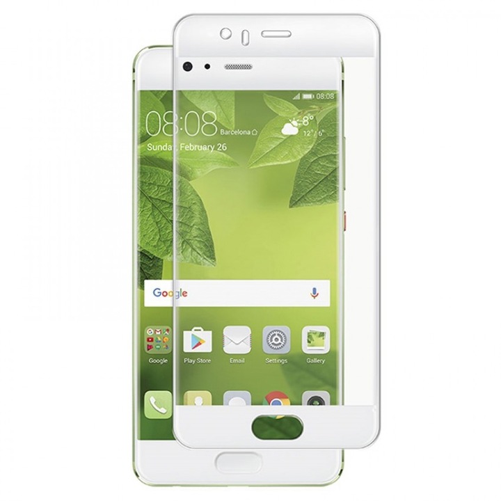 Folie de protectie Tellur, Tempered Glass Full Frame pentru Huawei P10, White