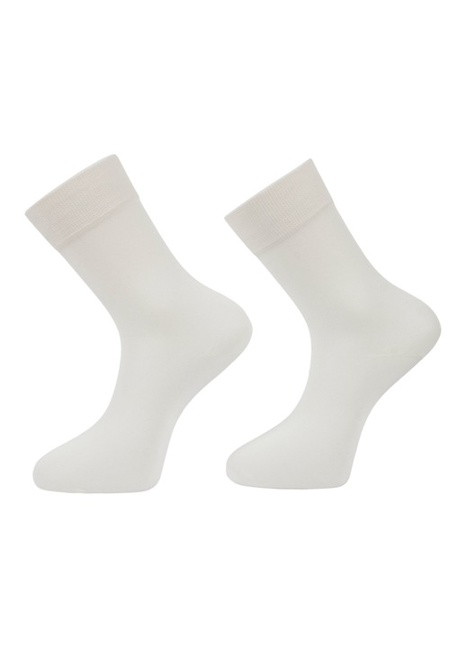 Sosete lungi Business din bumbac mercerizat, Overall, Filoscozia 1/2, Alb