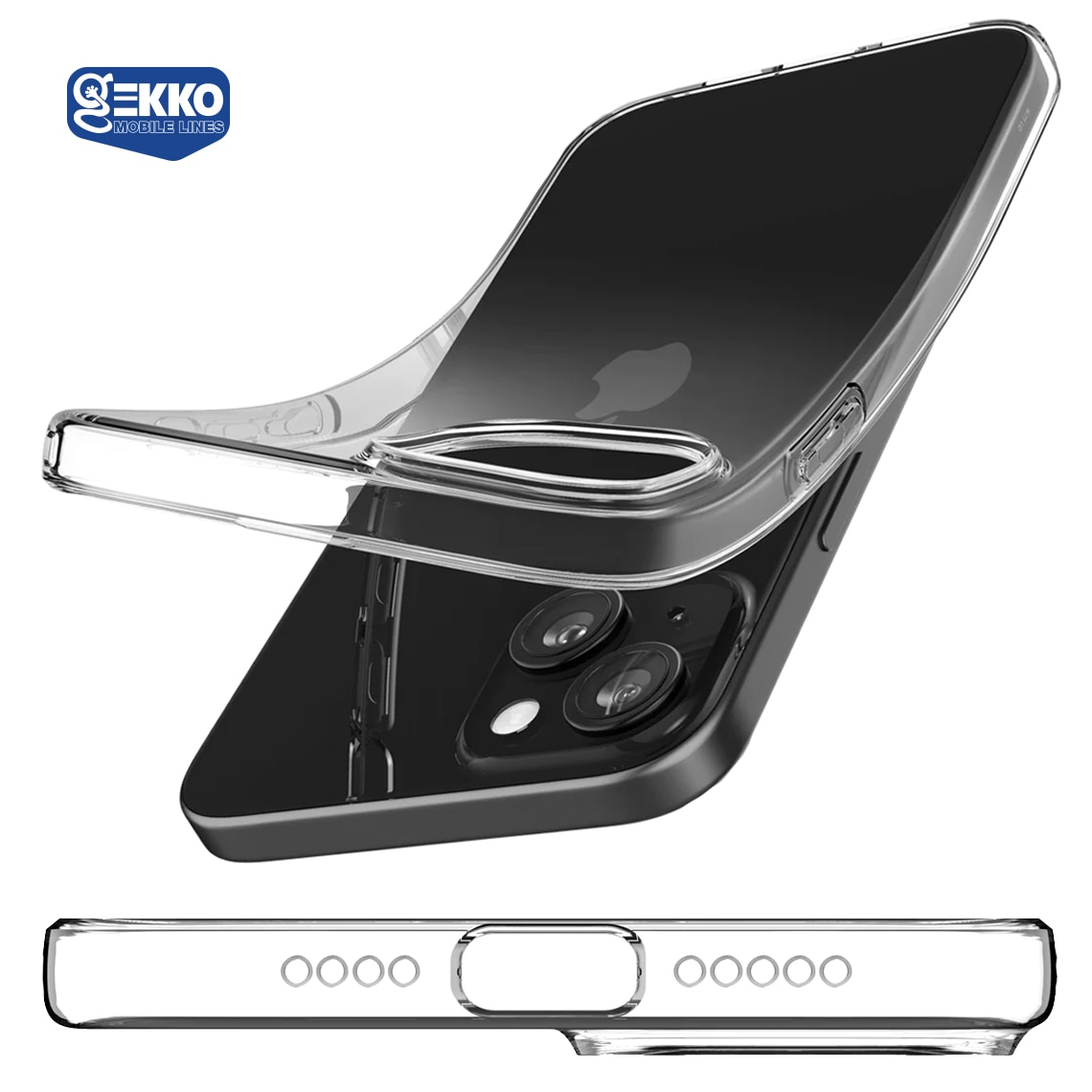 Husa pentru iPhone 15 - Clear, Ultrasubtire, din silicon gel, flexibila, puncte anti-condens la interior, 0.33mm, Transparenta, Gekko™