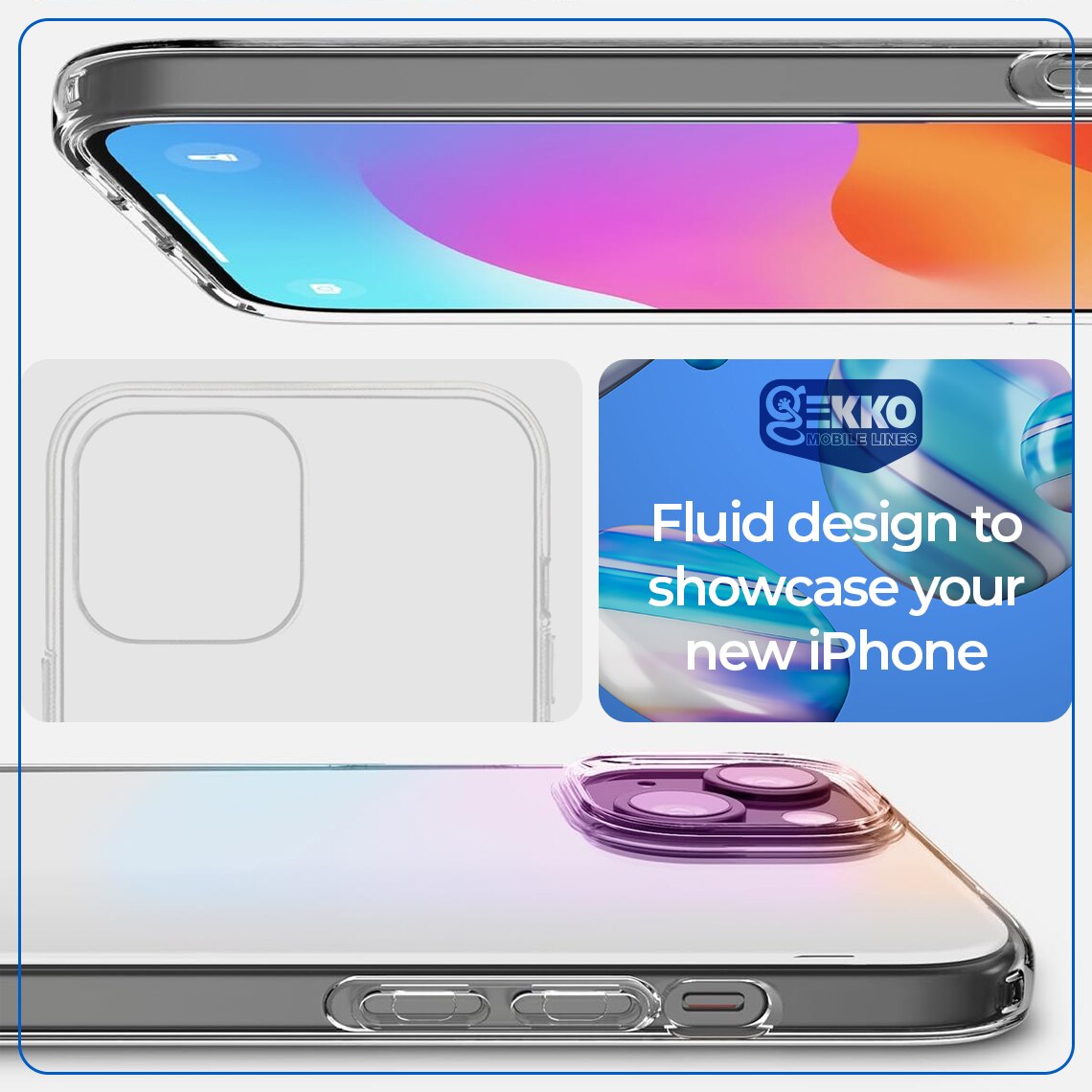 Husa pentru iPhone 15 - Clear, Ultrasubtire, din silicon gel, flexibila, puncte anti-condens la interior, 0.33mm, Transparenta, Gekko™