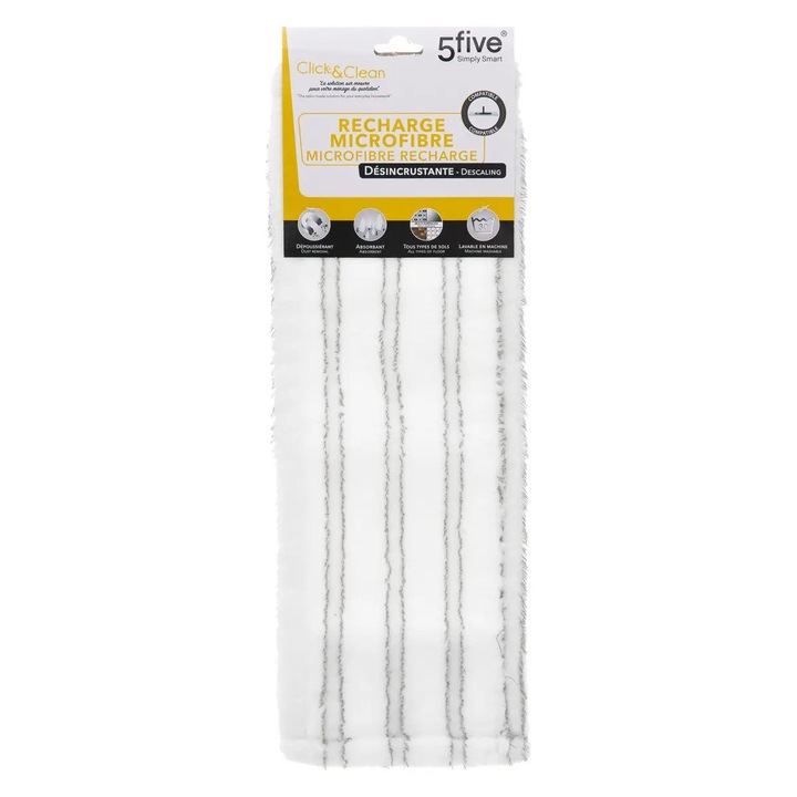 Rezerva laveta pentru mop plat, poliester, 46x 17x 1,7 cm, Five