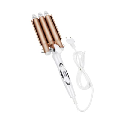 Ondulator pentru par, Stuffix®, cu 3 elemente ceramice, bucle retro, temperatura 170-220 °C
