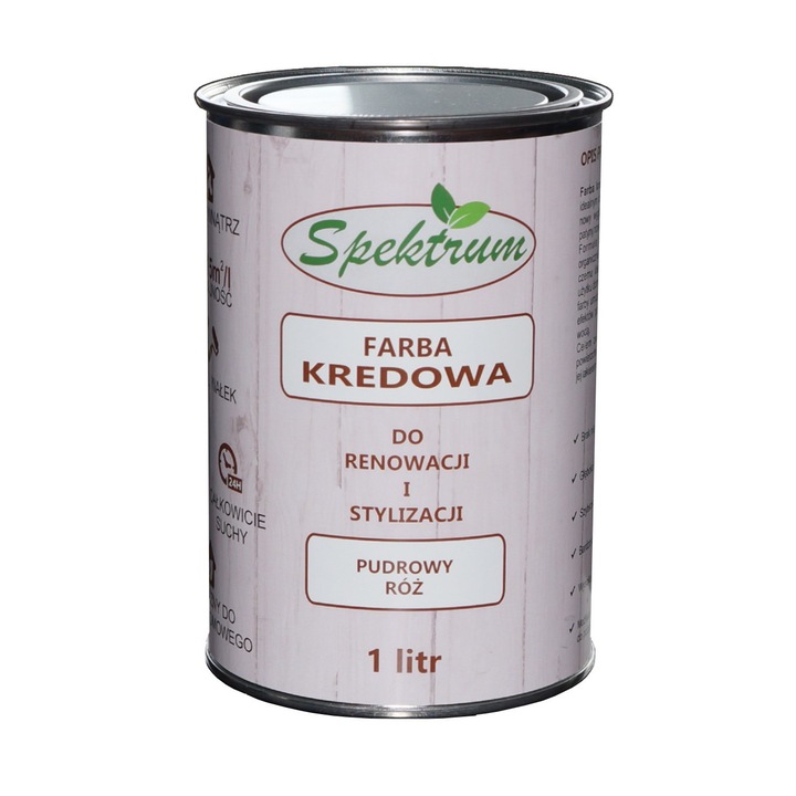 Vopsea cu creta, Spektrum, Pentru lemn, Roz pudra, 1 l