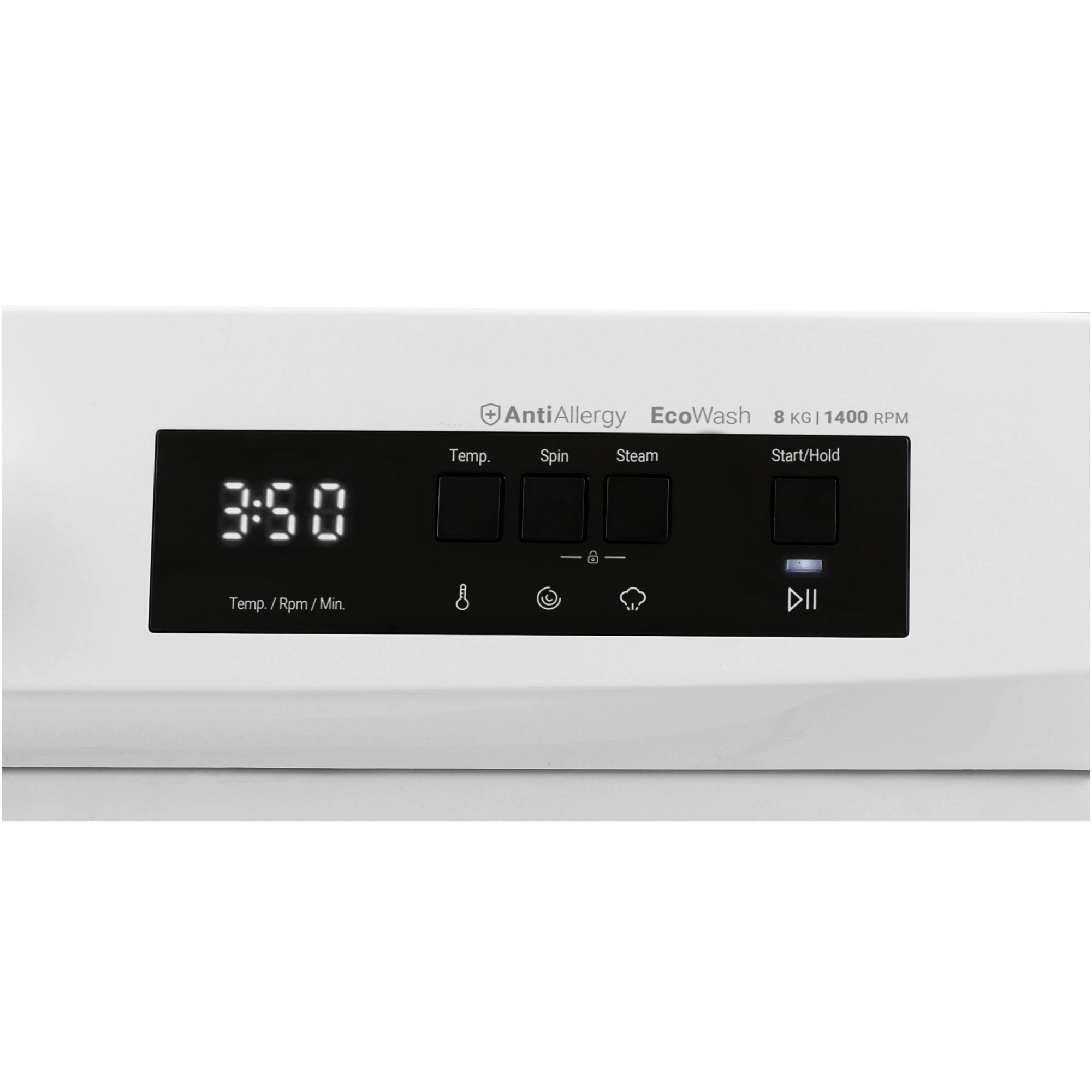 Masina de spalat rufe Daewoo DWD-FV5021-3, 8 kg, 1400 RPM, Clasa A, Motor inverter, Steam Wash, Drum Clean, Alb