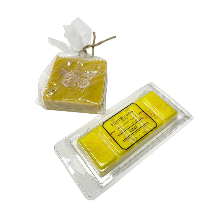 СПА неделен комплект, соев восък, лайм, 50 г и натурален сапун, Техир, кал и лимон, 120 г