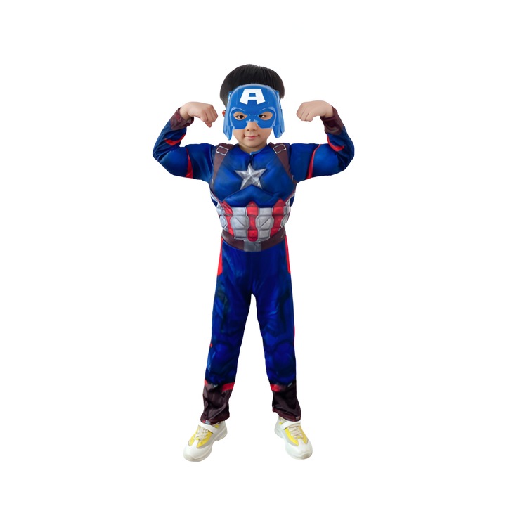 Costum Supererou Capitanul America, GIMASE, pentru copii, potrivit pentru petreceri