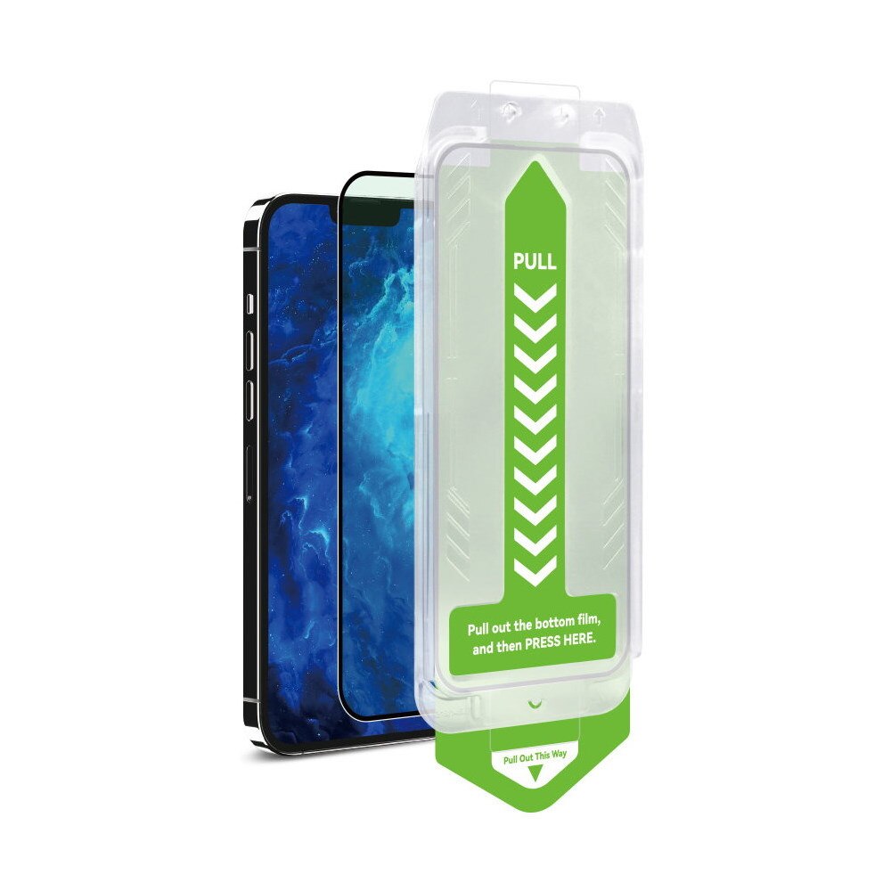 Folie sticla cu sistem de montare WOZINSKY Premium Glass 9H compatibila cu iPhone 15 Pro Max Black