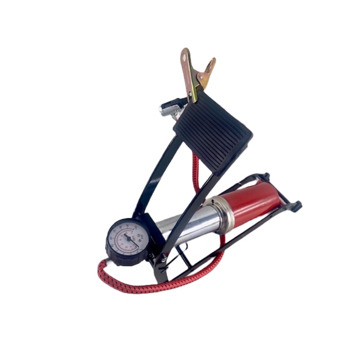 Pompa auto de picior cu manometru, 7 bari, 100 PSI