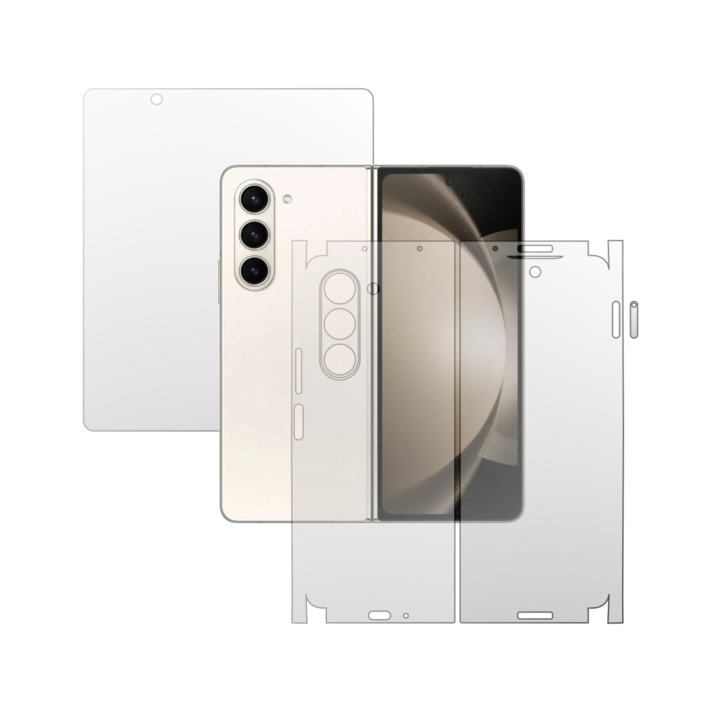 Teljes testű iSkinz önregeneráló fólia Samsung Galaxy Z Fold 5 telefonhoz - Invisible Skinz UHD, 360-as vágás, ultra-tiszta szilikon védelem a képernyőhöz, hát- és oldalburkolatok, öntapadó bőr, átlátszó