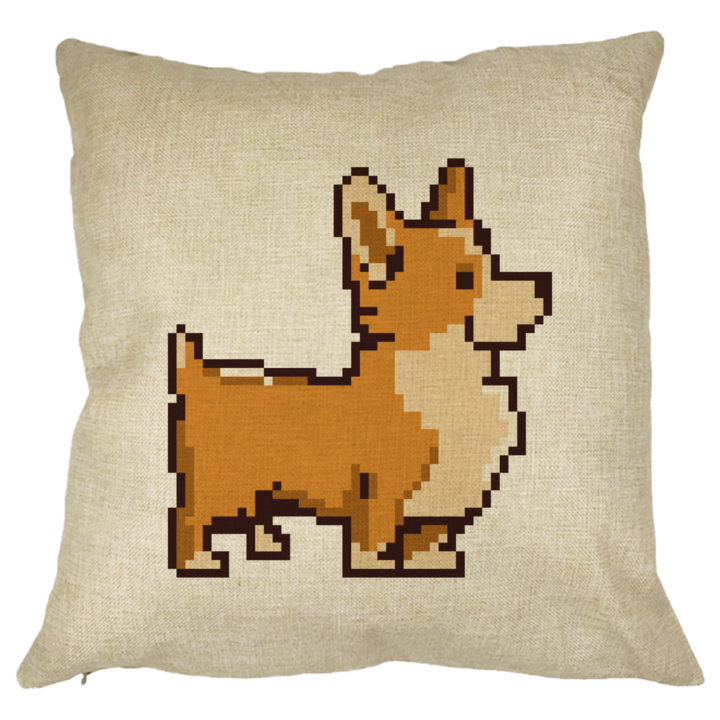 Doggie dekoratív párna, 40x40 cm, levehető huzat, fújtató