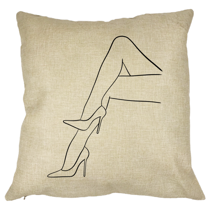Dekoratív párna Absztrakt női lábak, 40x40 cm, Levehető huzat, Fújtató