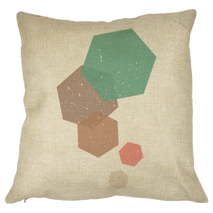 Geometrikus formák dekoratív párna 2, többszínű, 40x40 cm, levehető huzat, fújtató