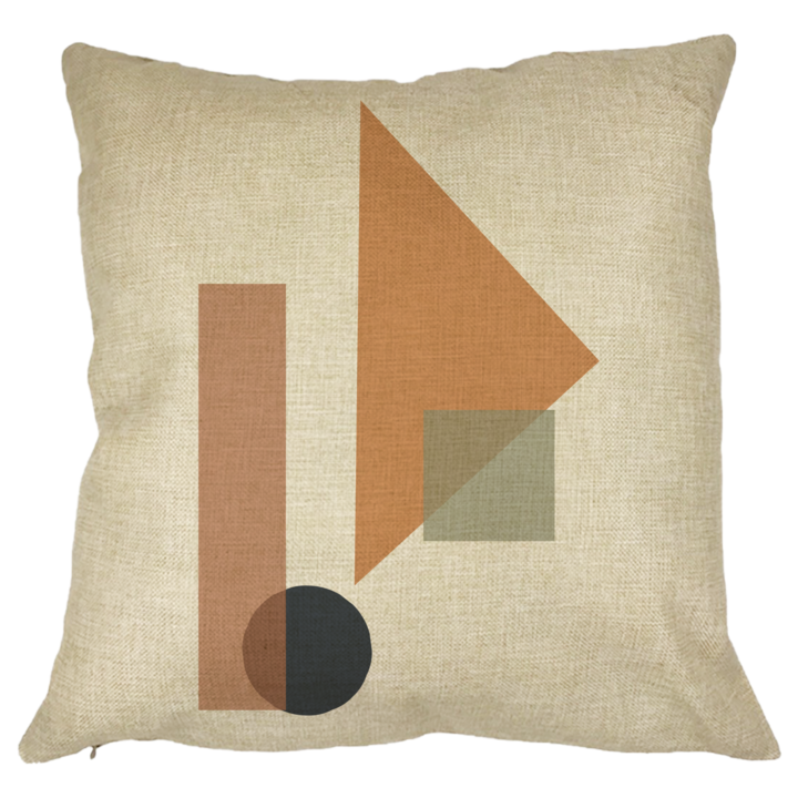 Geometrikus formák dekoratív párna 1, többszínű, 40x40 cm, levehető huzat, fújtató