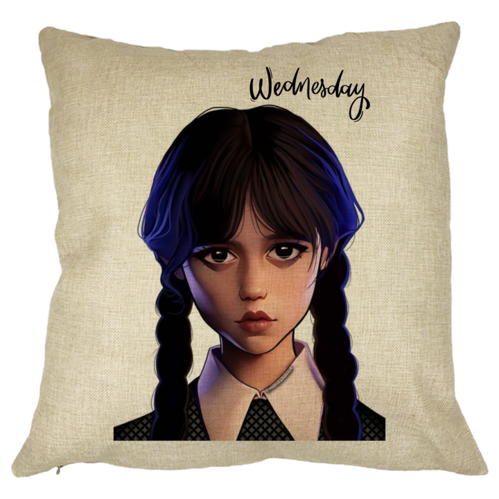 Szerda Addams Díszpárna 8,40x40 cm, Levehető huzat, Fújtató