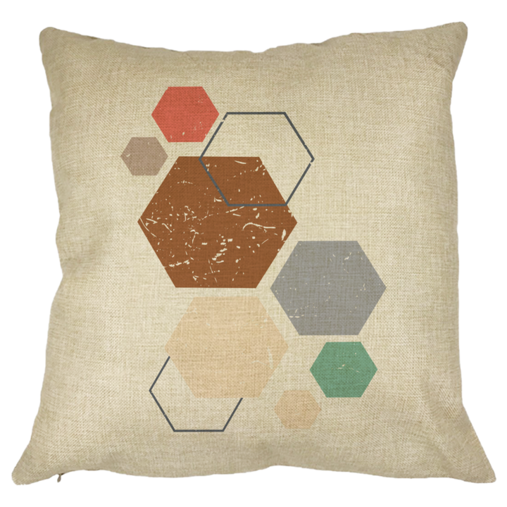 Dekoratív párna geometriai formák 3, többszínű 40x40 cm, levehető huzat, fújtató