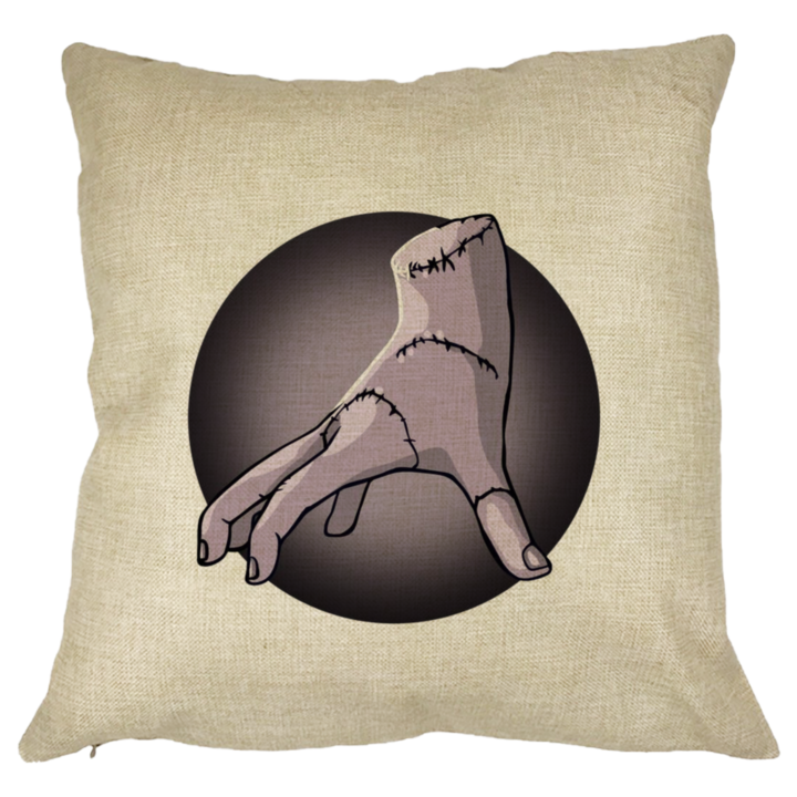 Szerda Addams The Thing díszpárna, 40x40 cm, levehető huzat, fújtató