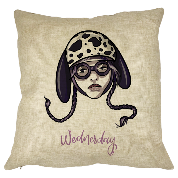 Szerda Addams Díszpárna 1,40x40 cm, Levehető huzat, Fújtató