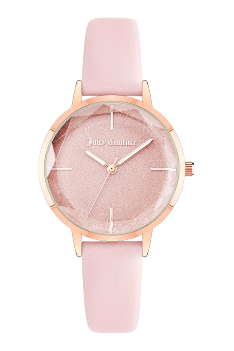 Juicy Couture, Műbőr szíjas karóra, Aranyszín, Pasztell rózsaszín