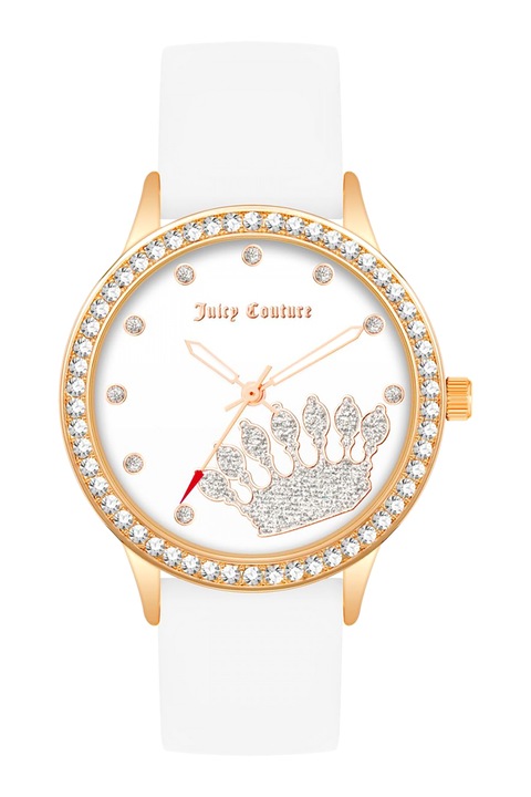 Juicy Couture, Szilikonszíjas karóra, Rózsaarany, Fehér