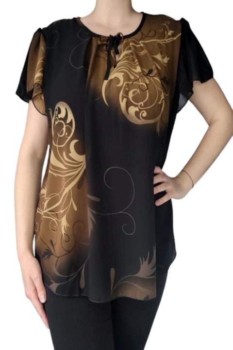 Tricou dama Elegant, Bumbac, Maro