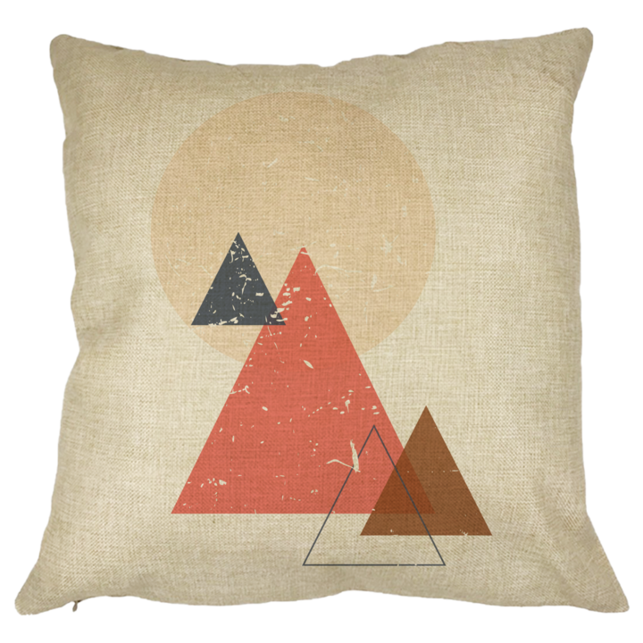 Absztrakt dekoratív párna geometriai formák 4, többszínű, 40x40 cm, levehető huzat, fújtató