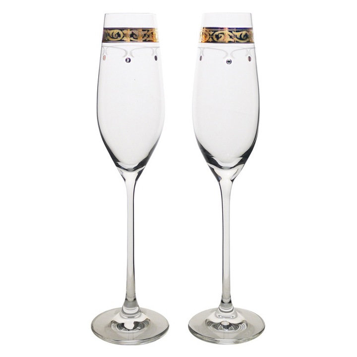 Swarovski pohár arany szegéllye 210ml