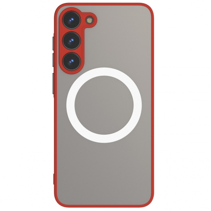 Cellect Samsung S23 mágneses műanyag tok, Piros/Fekete