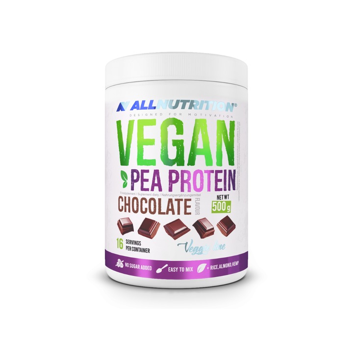 Proteina vegana din mazare, Allnutrition, Cu ciocolata, 500 g