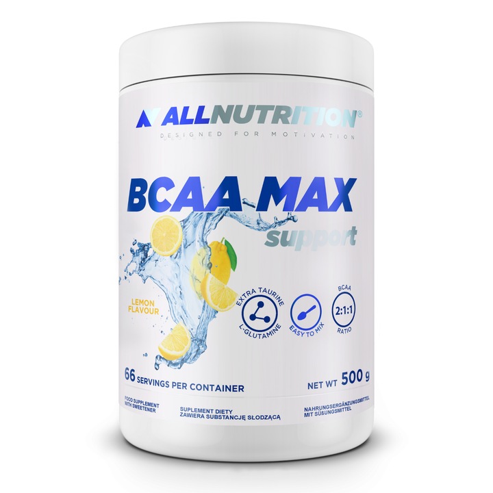 Supliment alimentar, Amino acizi, ALLNUTRITION BCAA Max Support, aroma Lamaie, 500 g, aminoacizi BCAA pulbere