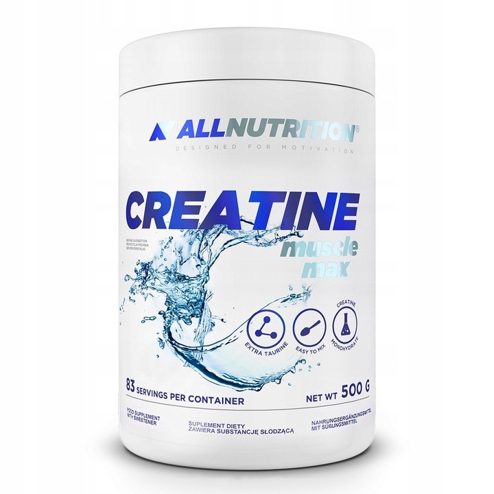 Creatina monohidrata, ALLNUTRITION Creatine Muscle Max, 500 g, fara aroma, natural, performanta fizica, pudra creatina