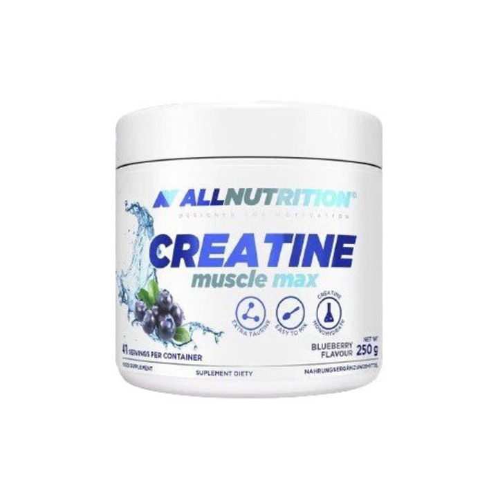 Creatina monohidrata, ALLNUTRITION CREATINE MUSCLE MAX, aroma Coacaze, 250 g, performanta fizica, pudra creatina, taurina