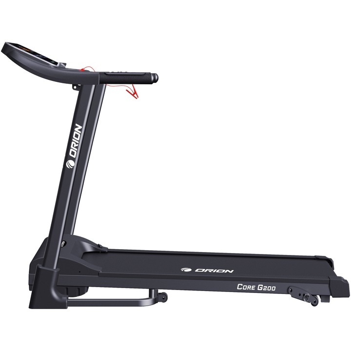 Banda de alergat electrica Orion Core G200, motor 1.5 CP, viteza 1-12 km/h, Bluetooth, inclinare manuala, greutate maxima suportata 90 kg