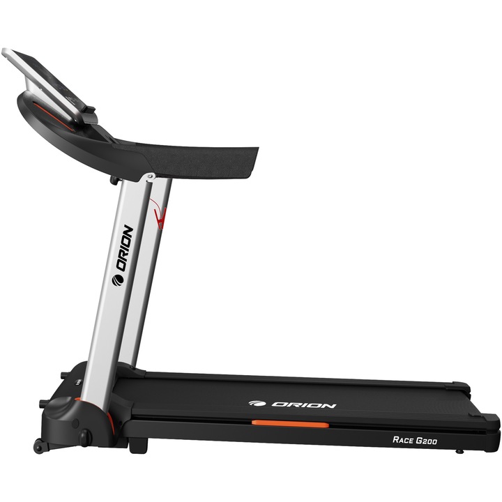 Banda de alergat electrica Orion Race G200, motor 2 CP, viteza 1-15 km/h, Bluetooth, inclinare manuala, greutate maxima suportata 100 kg