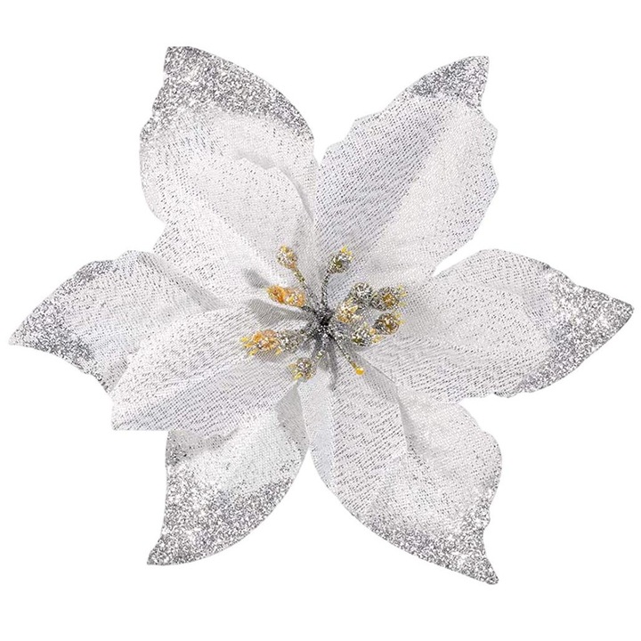 Set decoratiuni pentru brad, Argintiu, 30 piese