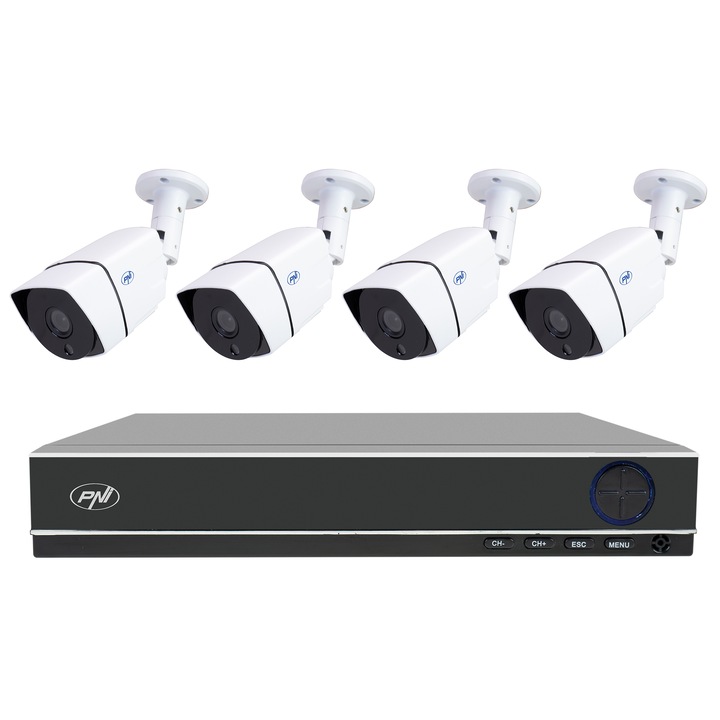 AHD комплект за видеонаблюдение PNI House PTZ1350 Full HD - NVR и 4 външни камери 2MP full HD 1080P