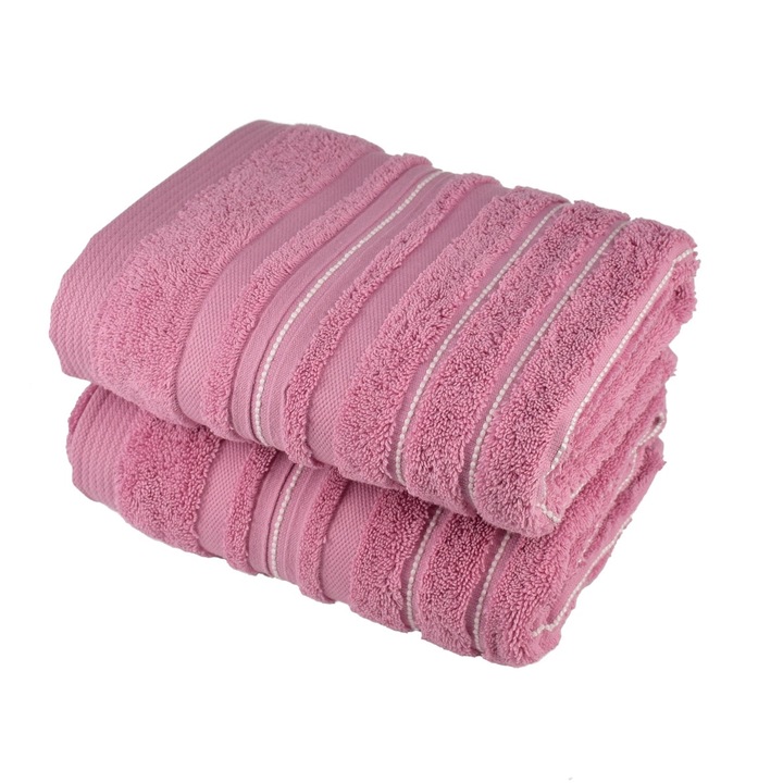 Хавлиена кърпа STRIPES розова 50х90см