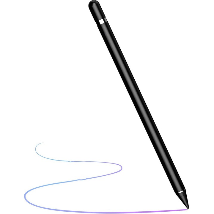 Stylus activ capacitiv, negru-alb, aluminiu, 1.5mm, 12h autonomie