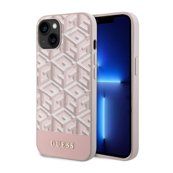 Husa telefon, Guess, Policarbonat / TPU, MagSafe, Pentru iPhone 14 Plus, Roz