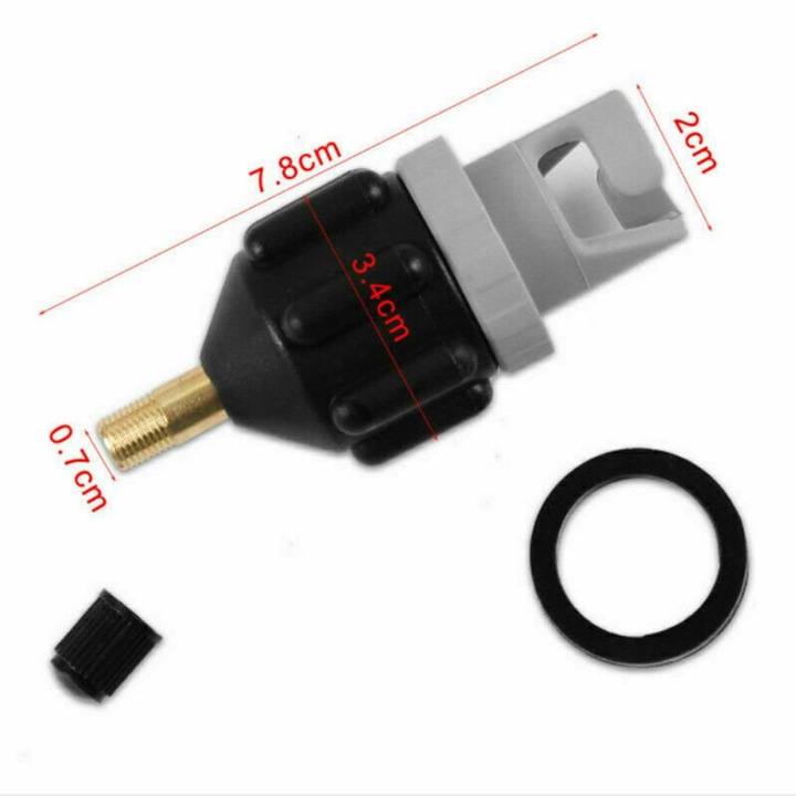 Szelep adapter SUP-hoz, kenuhoz, kajakhoz, műanyaghoz és ötvözethez, könnyen szállítható