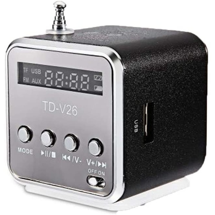 Mini Radio FM, JeiibrZui, Negru/Gri