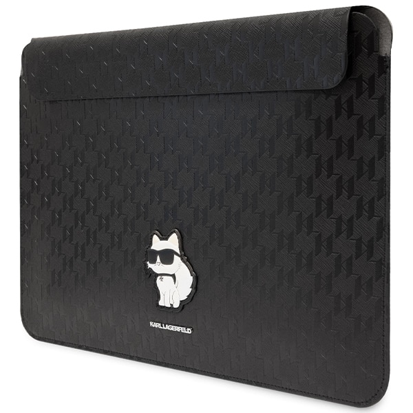 Husa pentru laptop, KARL LAGERFELD, Piele, Negru, 14"