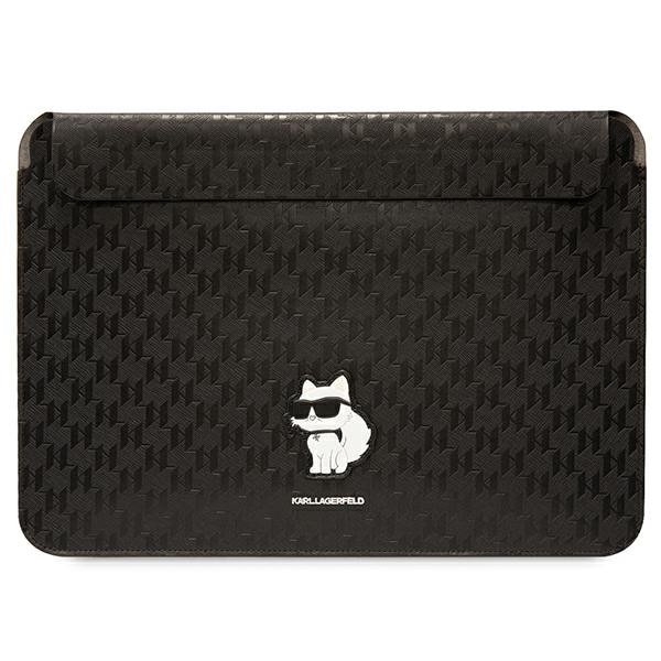 Husa pentru laptop, KARL LAGERFELD, Piele, Negru, 14"