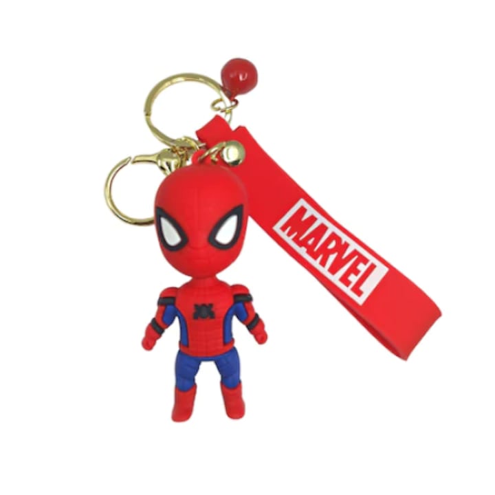 Kulcstartó a kulcsokhoz és a hátizsák vagy toll cipzárjához, Marvel Spiderman figurával, felnőtteknek és gyerekeknek